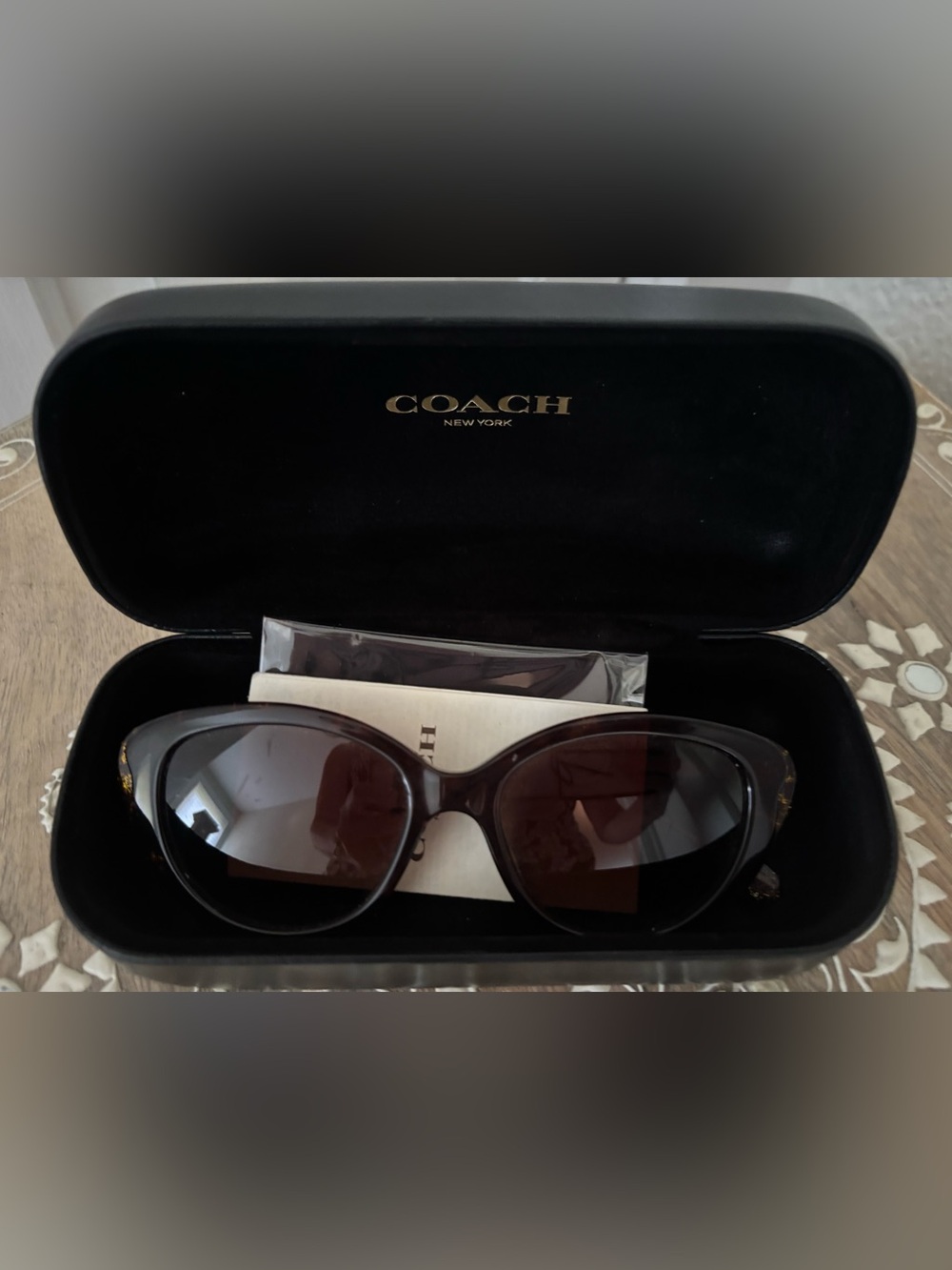 Women’s Coach HC8288 Sunglasses Tortoise Glitter Soft Cat Eye